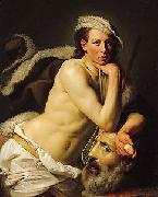 Johann Zoffany Self-portrait as David with the head of Goliath oil painting